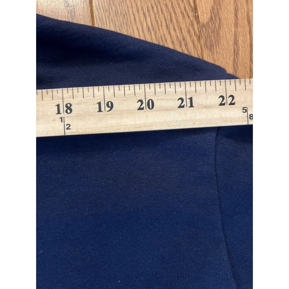 The North Face Circular Design Mens XL Blue Fleece Pullover Hoodie Logo Pockets